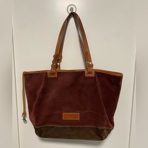 Dooney & Burke Burgundy Suede Tote